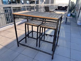 3 piece bar height table and chairs
