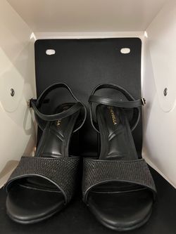 Newbella Black Block Heel Sandals