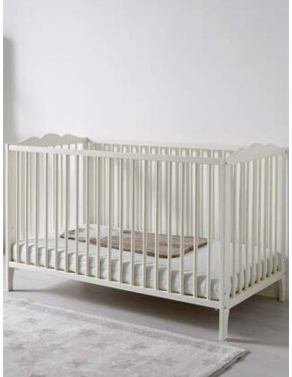 White Ikea Crib Convertible Toddler Bed Crib Mattress Included