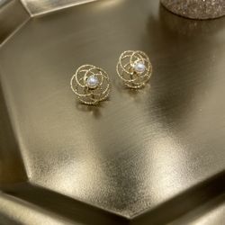 New Charming Flower Pearl Earrings, Valentines Gift For Her 