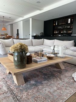 Restoration hardware wooden coffee table for sale!!
