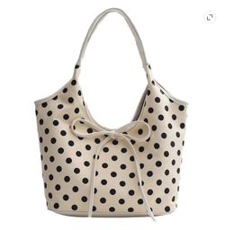 Nylon Tote Bag for Women Polka Dot Shoulder Bags for Women Lightweight Slouchy Tote Large Hobo Bag