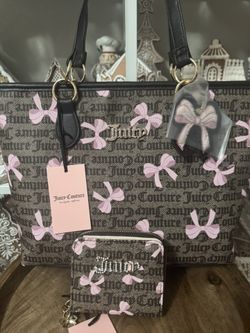 Juicy Dark Brown/Pink Simply Sweet Tote with Wallet