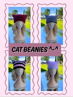 Crochet Cat Beanies🤍🐱