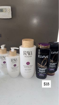 Raw Sugar & L'Oreal Elvive Hair and Body Care Bundle