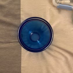 Orrefors Blue Crystal Bowl