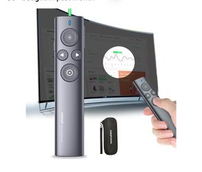 orwii Presentation Clicker with Digital Pointer for TV LED LCD Screen, Presentation Remote, Slide Clicker, Wireless Presenter with Highlight, Magnify,
