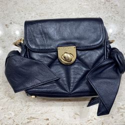 Z Spoke by Zac Posen Soft Leather Cross Body Bag (Blue with Gold Hardware)