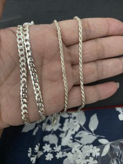 Real 925 Sterling Silver Chain Necklace $75 Each 