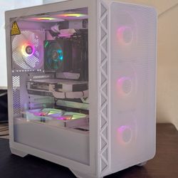AMD Ryzen 5 9600x + Nvidia RTX 4060 White RGB Gaming Desktop PC Computer 