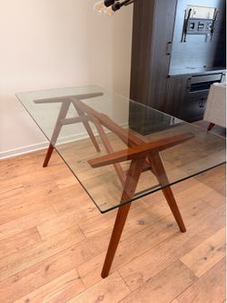 West Elm Glass Top Dining Table