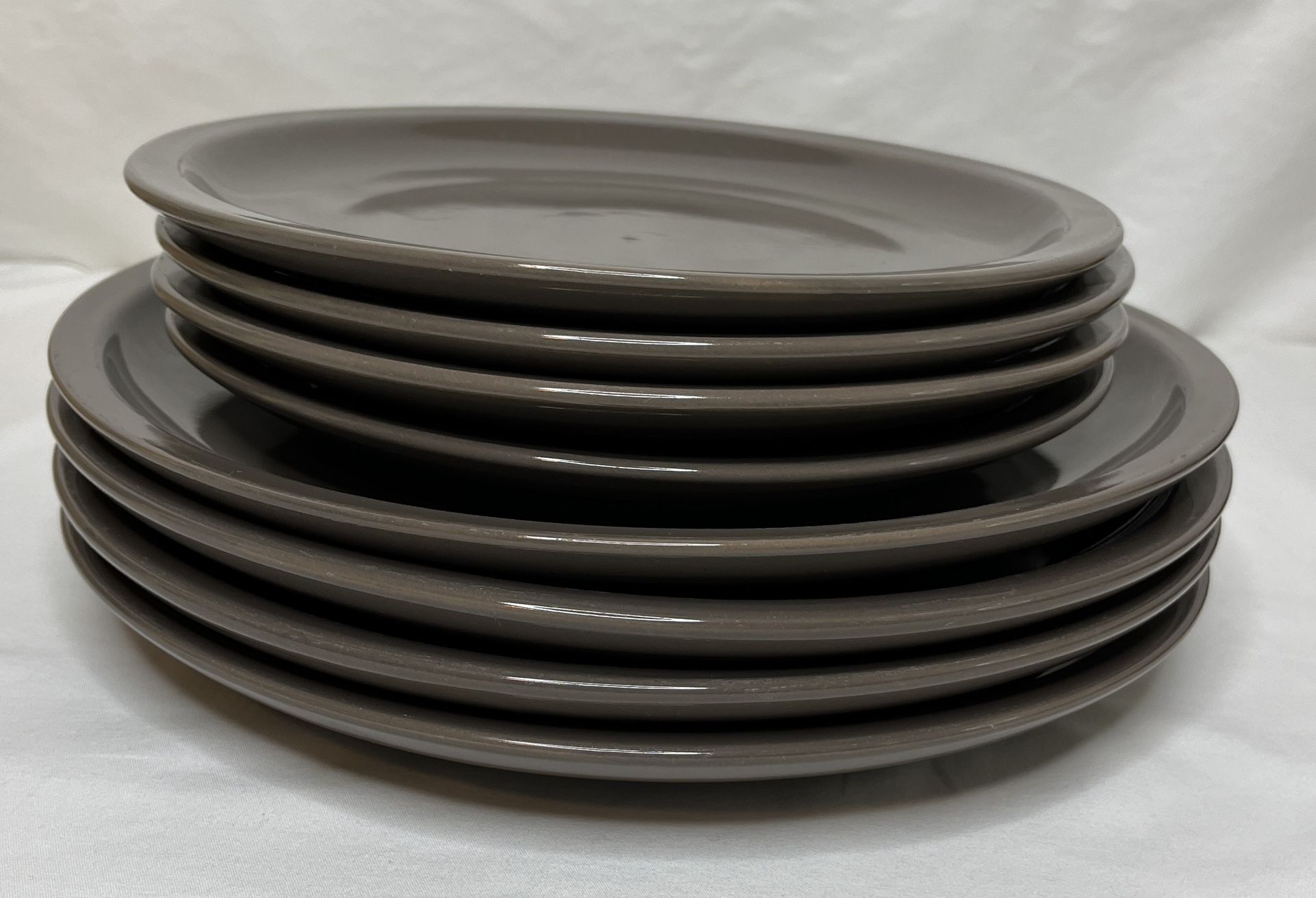 Plates - 4 Dinner/4 Salad Warm Brown