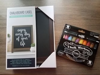 Chalkboard Easel With Markers