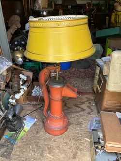 Well, water, hand pump table light