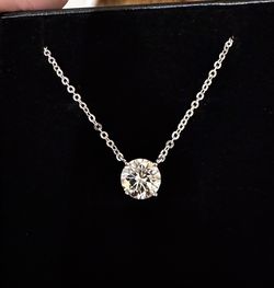 Moissanite 2 CT Solitaire Round Necklace (New) 