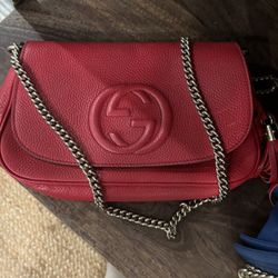Authentic Red Gucci Soho Purse