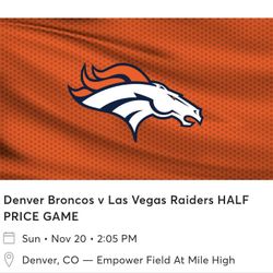 Denver Broncos vs Las Vegas Raiders Ticket (1) Thumbnail