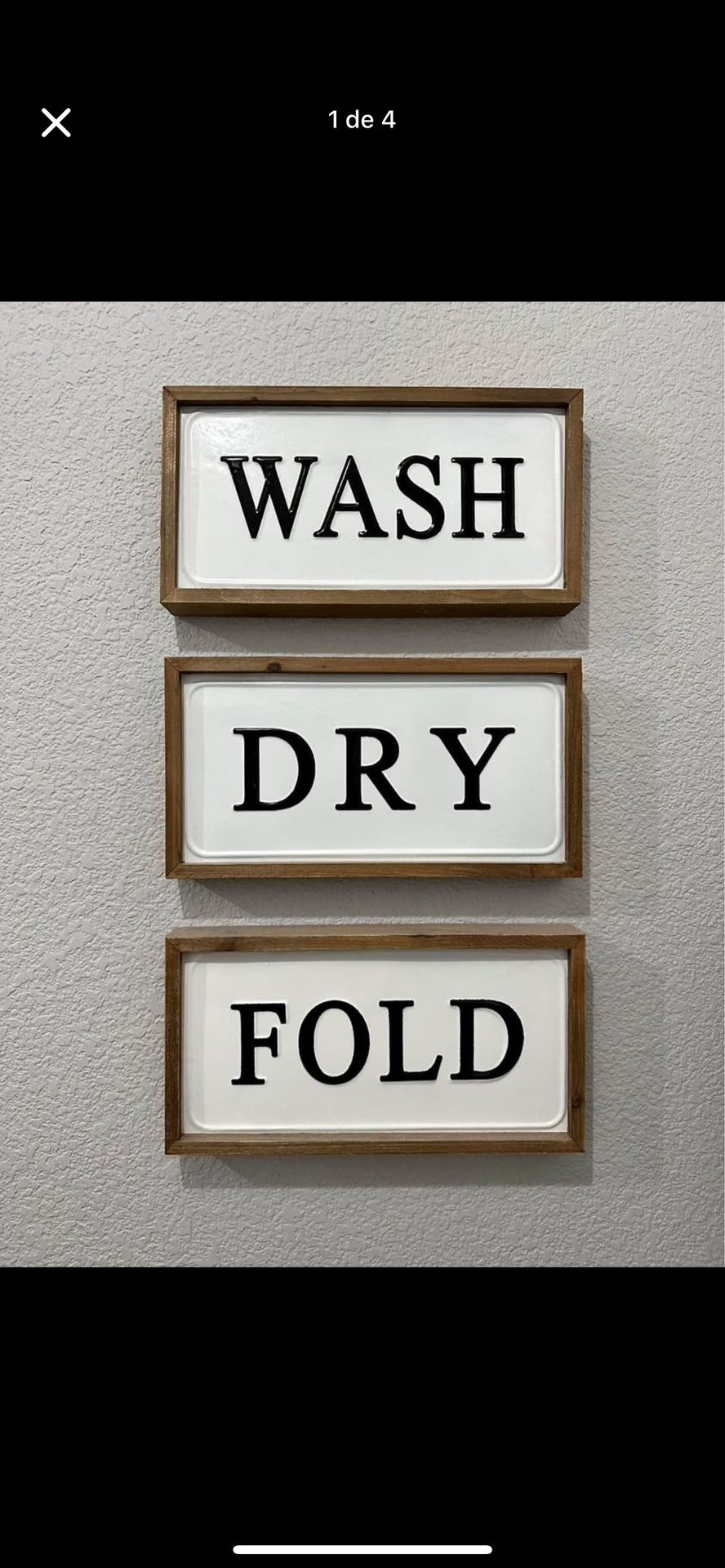 SET DE 3 CUADROS DE LAVANDERIA LAUNDRY