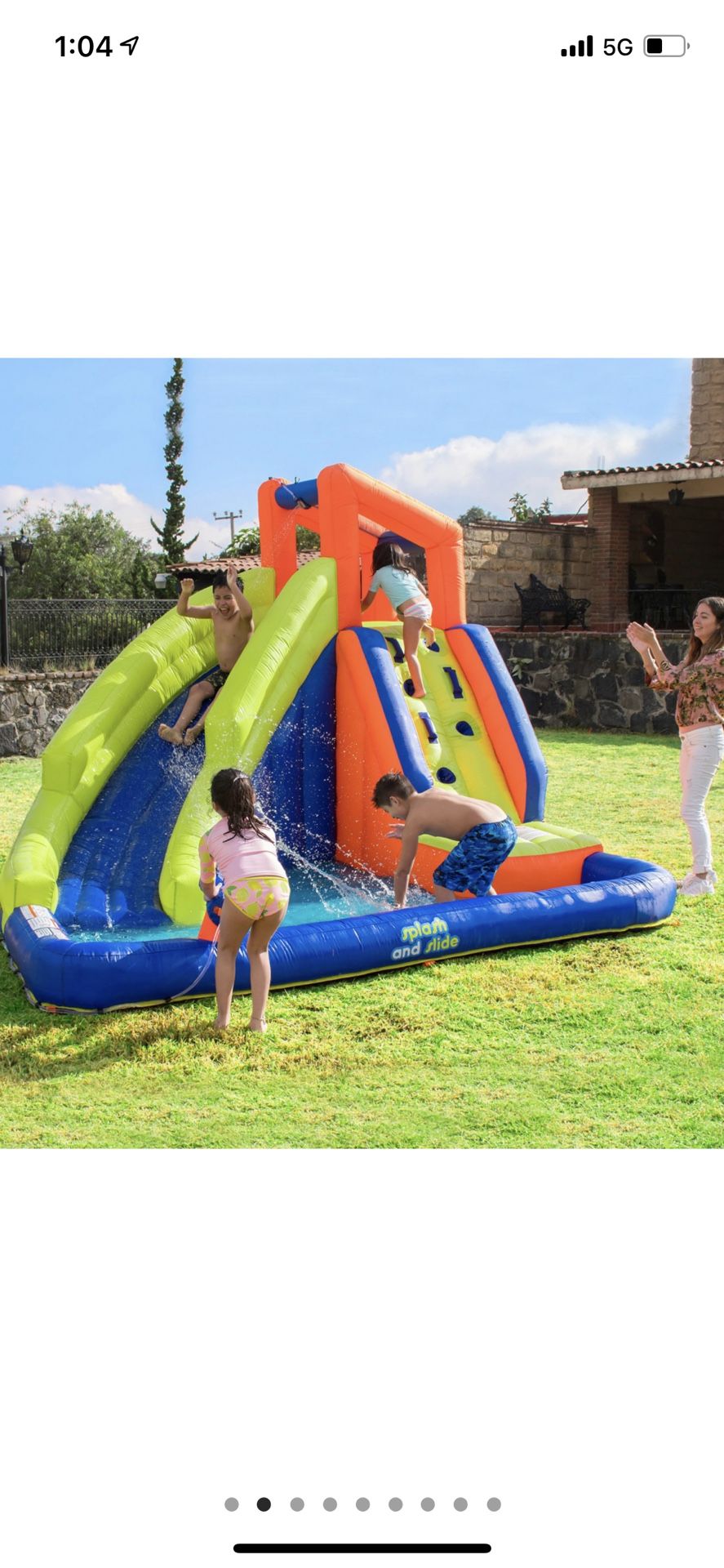 In Stock 💦🔥🔥☝️New -Description My First Splash 'n Slide combines the fun of climbing, sliding and water play for your kids. Made with puncture- an