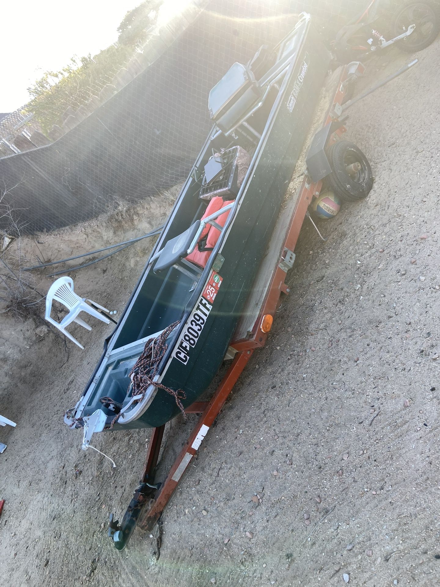 Coleman ram-x crawdad Jon boat and trailer
