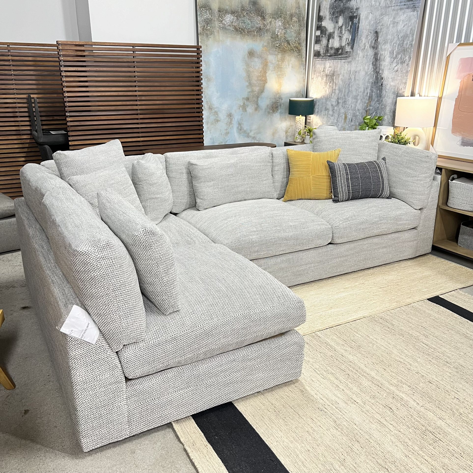 Free Delivery Brand New Sundays Sectional Couch Sofa with Chaise Performance Fabric Stain-Resistant Family-Friendly (retail price $4,500)