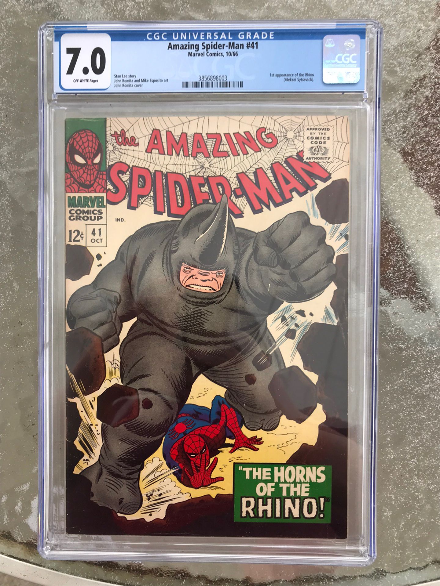Amazing Spider-Man #41 (1966) CGC 7.0 — 1st Rhino app.; Stan Lee & John Romita