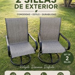 2 Sillas de Patio Giratorias – $80 el par