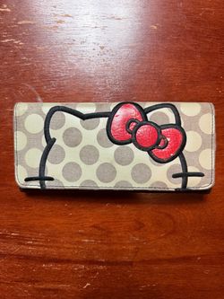 Vintage 2013 Loungefly x Sanrio Hello Kitty Polka Dot Canvas Flap Wallet