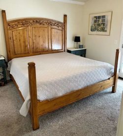 Solid Wood Four-Poster Bed Frame king size