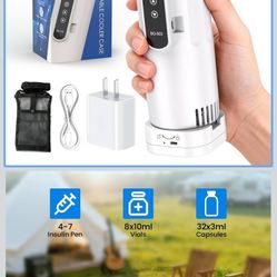 Hopelake Insulin Cooler Travel Case, Portable Insulin Refrigerator(4-7 Pens), Medication Travel Cooler with Temp Display(32℉-68℉), USB Charging/Dedica