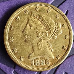 1886 $5 Liberty GOLD