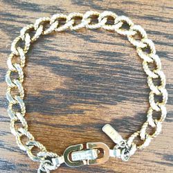 Monet Vintage Gold Plated Curb Chain Bracelet 