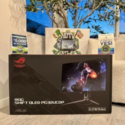 Asus Rog Swift Oled PG32UCDP 32” oled Gaming Monitor 4k 240hz .03ms 