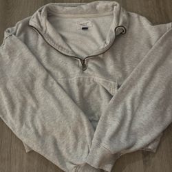 American eagle cropped half zip up