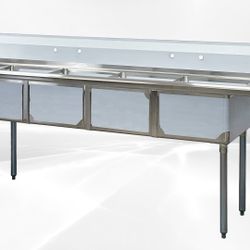 108 ins 4 Compartment sink two faucets NSF C4T181812-18LR