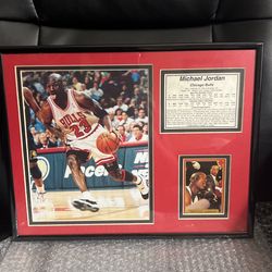 Michael Jordan Framed Photo 1998 Vintage Bulls Serial #ed