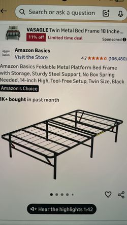 Twin bed- with mattress.