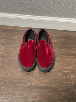 Vans Classic Slip On Oxblood Black Velvet