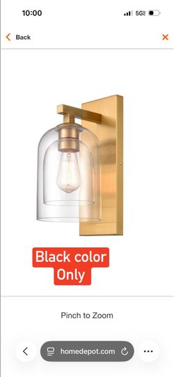 9.5 in. 1-Light Brass Modern Wall Sconce with Standard Shade