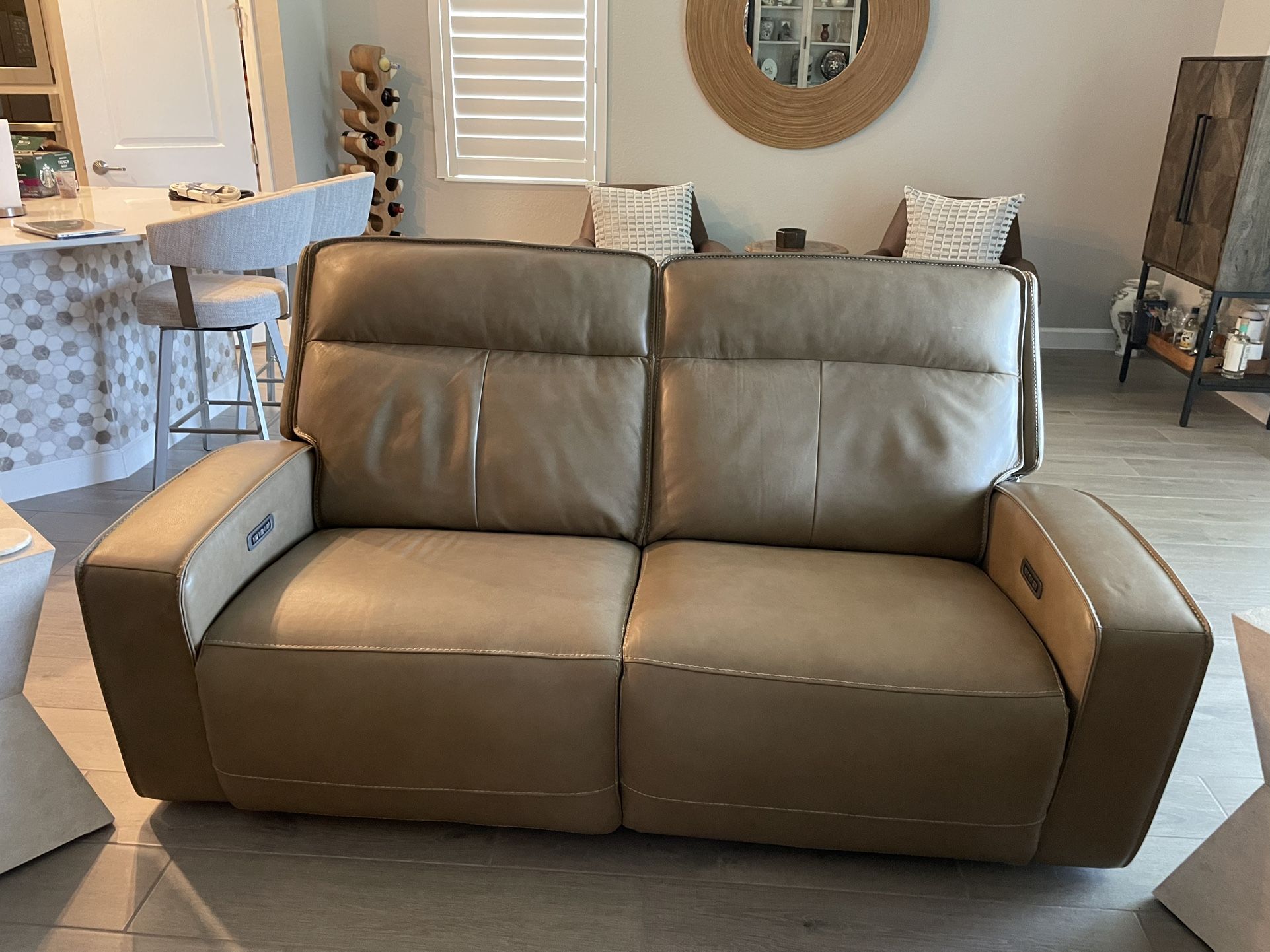 Leather Recliner Loveseat and 2 Recliners