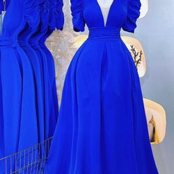 Royal Blue evening Dress, Prom Dress, Long Dress/ Small-large Available 