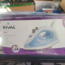 Rival 1100W Corded Steam Iron Blue/White Adjustable Temp Control Spray Mist