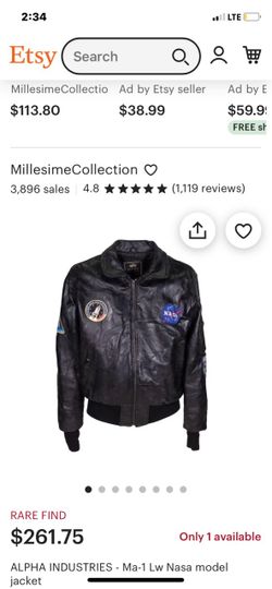 Alpha Industries MA-1 NASA Leather Bomber Jacket
