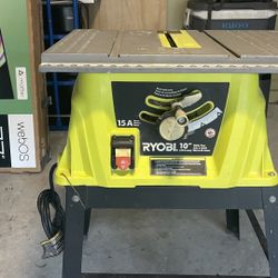 RYOBI 15 Amp 10 in. Compact Portable Corded Jobsite Table Saw with Folding Stand