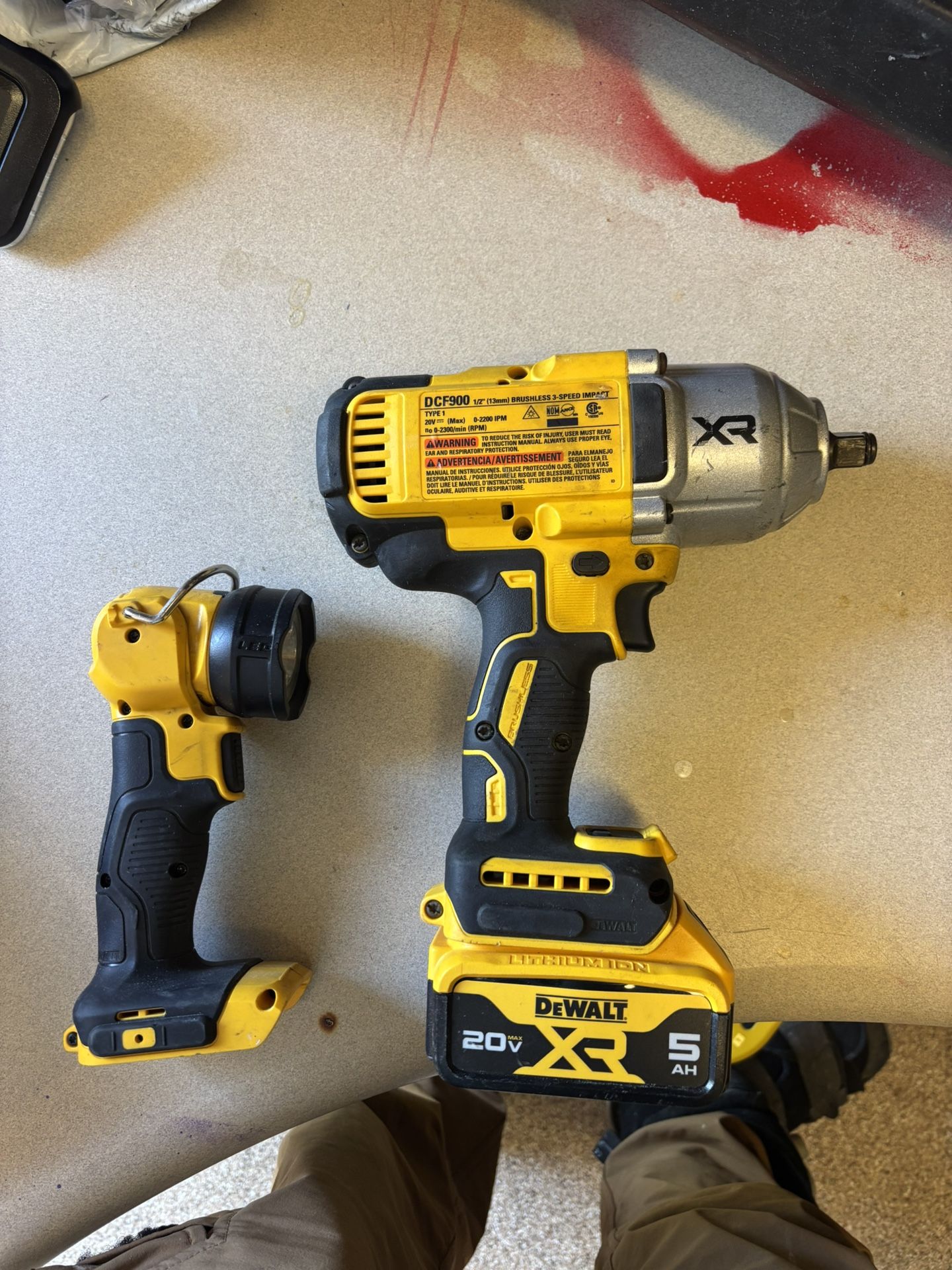 Dewalt Tools, 1/ Inch 3 Speed Impact Gun, Flash Light And Chain Saw