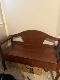 Wooden Bench With Storage 