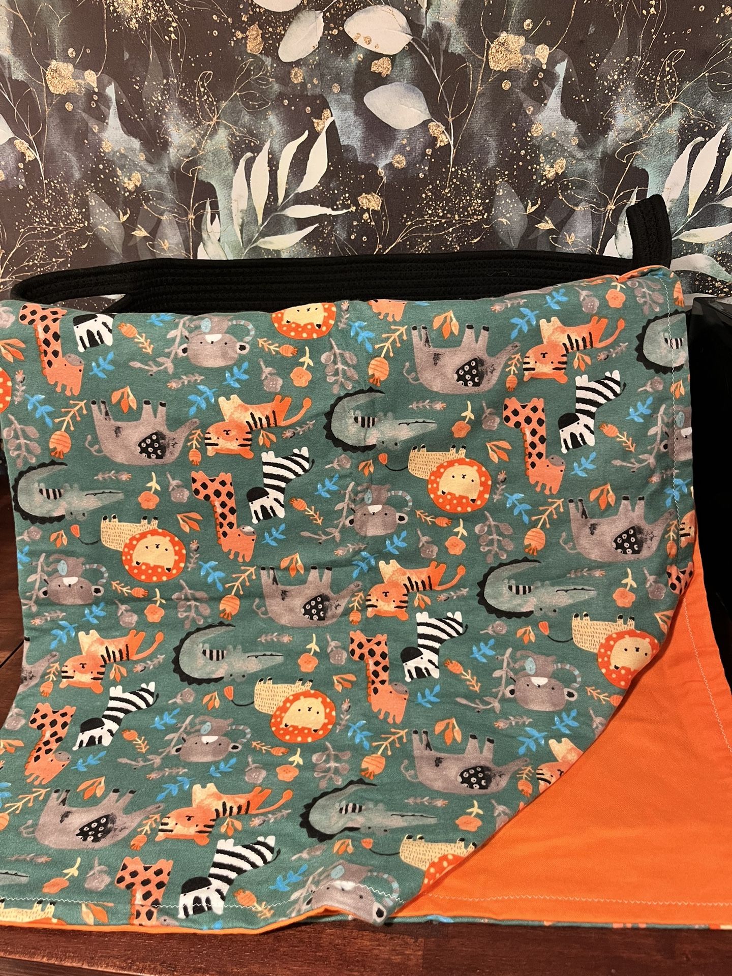 Reversible Safari Animal Blanket