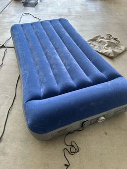 Blue Twin Air Mattress with Built-In Pump