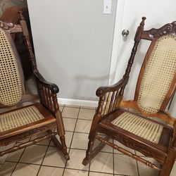 Set of Wood Rocking Chairs