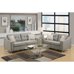 Gray Sofa And Love Seat Set 